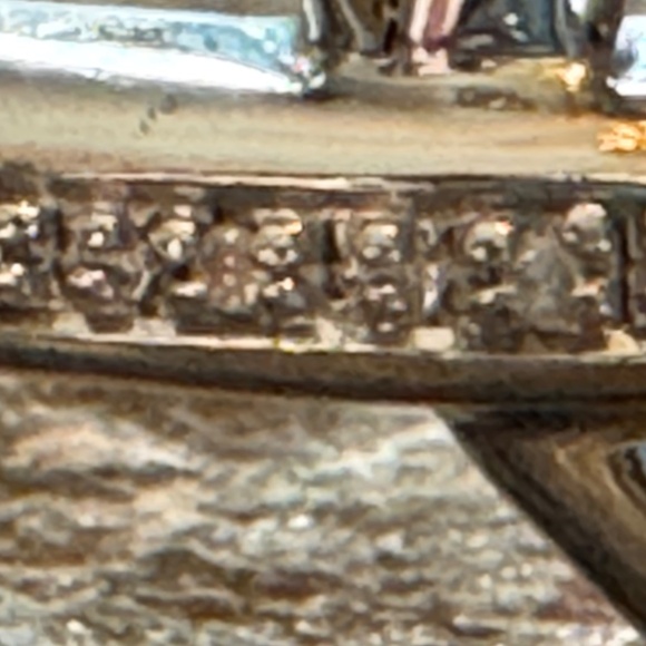 925 Sterling Silver Bangle Bracelet - Heart Clasp with Diamond Chips -Size M - Picture 7 of 11